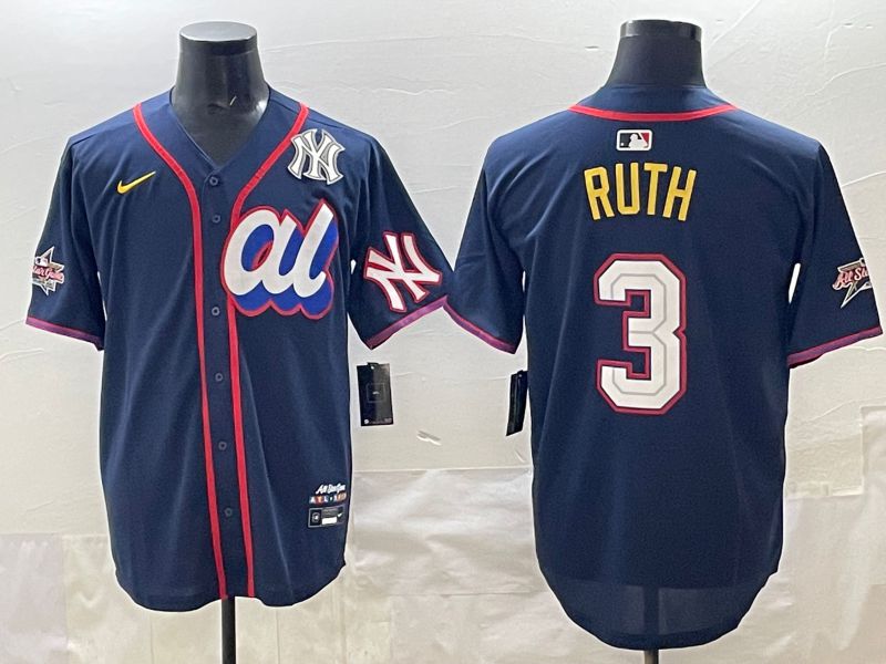 Men 2025 New York Yankees #3 Ruth Drak Blue All star Nike MLB Jersey style 02->new york yankees->MLB Jersey